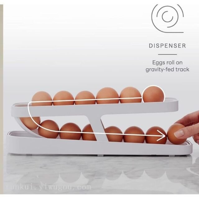 Egg dispenser Save space with this egg holder. Can carry upto 14 eggs