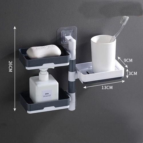 3 - Tier, Layer Soap Dish Easy to Install, Space Saving Bathroom Organizer