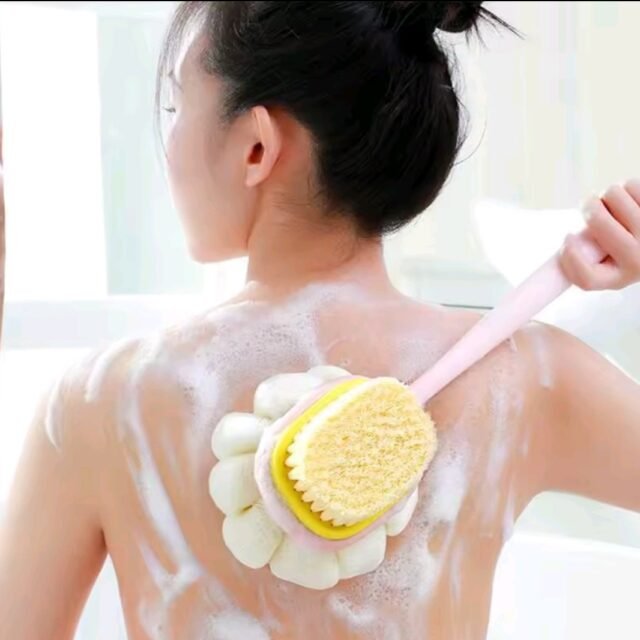 Long Double Sided Bathing Brush for Exfoliating & Back Scrubbing