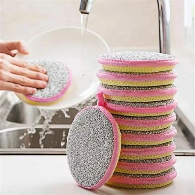 5pcs Double Sided Dish Washing Sponge