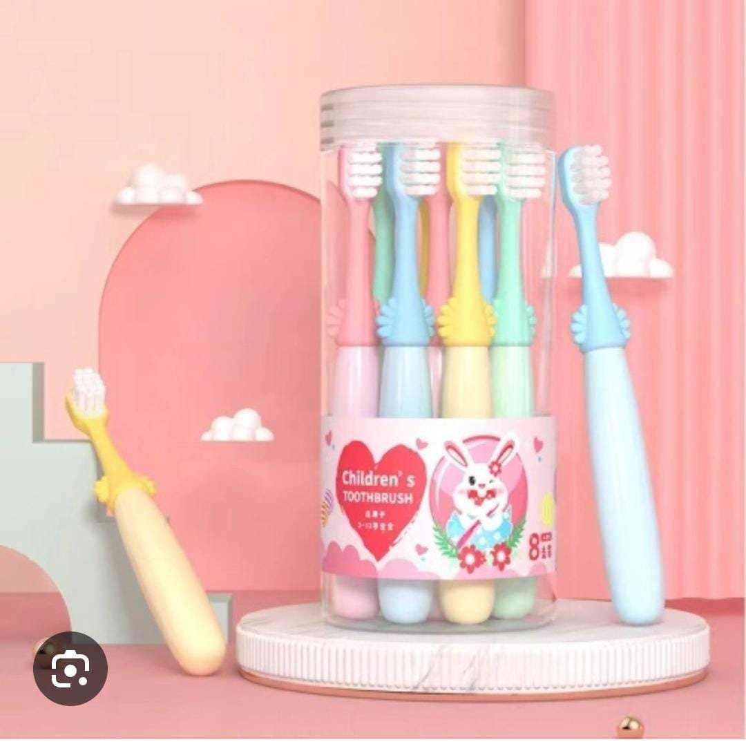 Super Doctor Nano Bristles Toothbrush for Kids 8 Pcs, Soft Gentle Bristles Protect Teeth and Gums, Colorful Ergonomic Handle for Ages 3-12, Pack of 8 Kids Toothbrush Set for Daily Oral Care