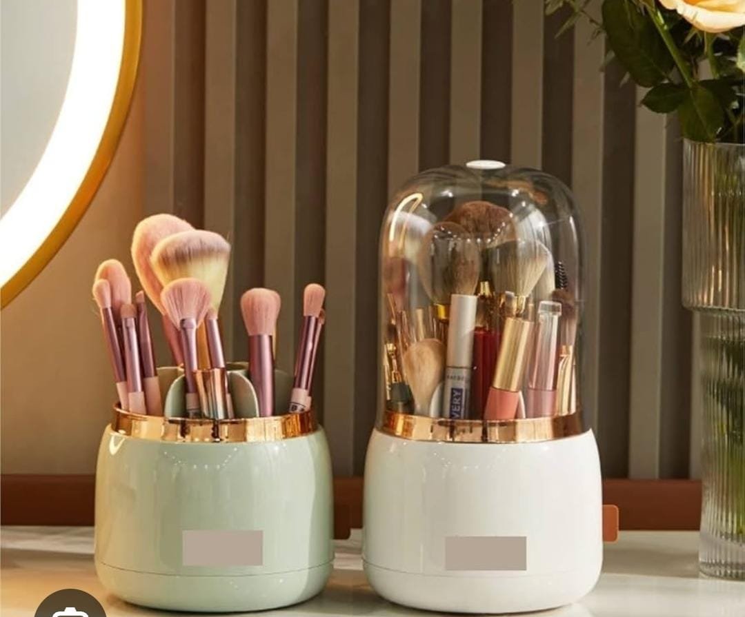 360° Rotating Desktop Makeup Brushes Organizer